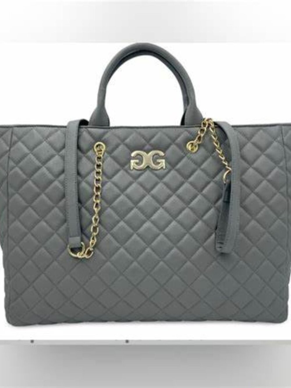 Gilda Paris Quilted Large Tote — Gray